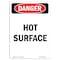 Signmission OSHA Danger Sign, Hot Surface, 7in X 5in Decal, 5" W, 7" H, Portrait, Hot Surface OS-DS-D-57-V-2408 - alternate 1